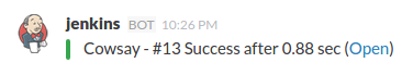 Jenkins posting to Slack